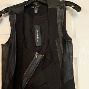 Kenneth Cole black vest with leather